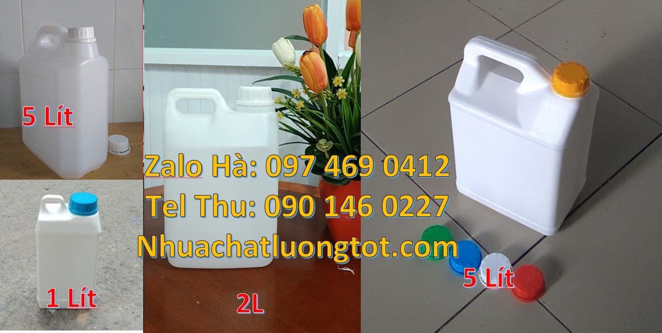 Bán ca nhựa nhỏ hdpe màu trắng,can nhựa 5l đựng dầu thực vật giá rẻ hc