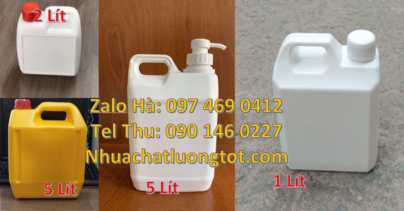 Bán ca nhựa nhỏ hdpe màu trắng,can nhựa 5l đựng dầu thực vật giá rẻ hc