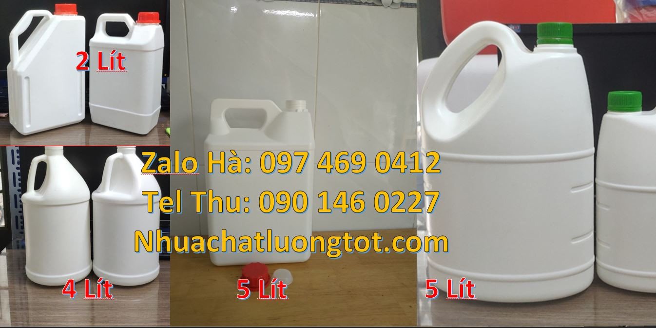 Bán ca nhựa nhỏ hdpe màu trắng,can nhựa 5l đựng dầu thực vật giá rẻ hc
