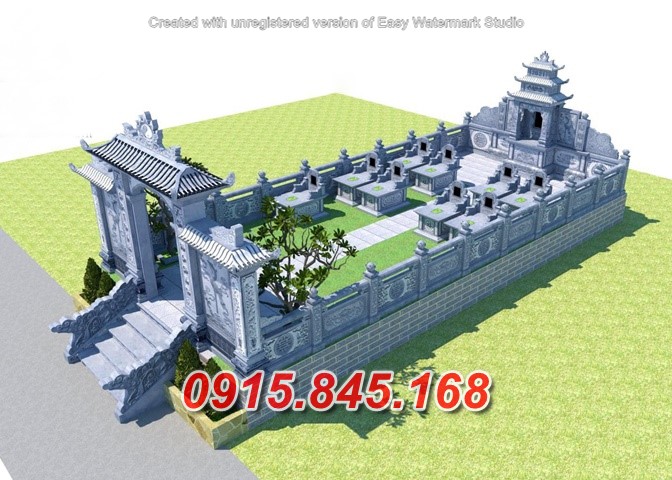 13+ thiết kế hàng rào lăng mộ bằng đá khối đẹp hiện nay