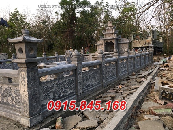 13+ thiết kế hàng rào lăng mộ bằng đá khối đẹp hiện nay