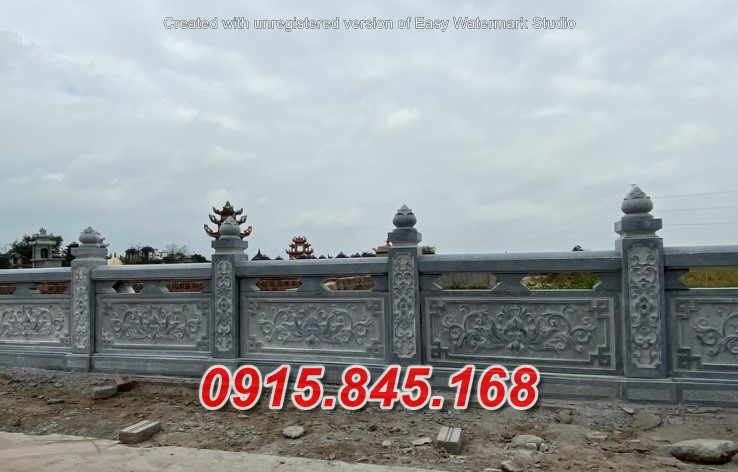 13+ thiết kế hàng rào lăng mộ bằng đá khối đẹp hiện nay