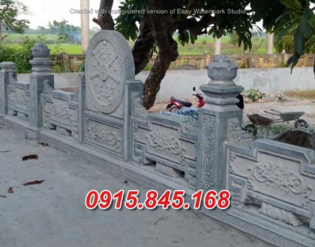 13+ thiết kế hàng rào lăng mộ bằng đá khối đẹp hiện nay
