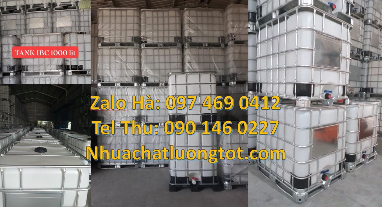 Bán rank nhựa lớn vuông 1000l,thùng ibc cỡ lớn có khung thép đựng hóa