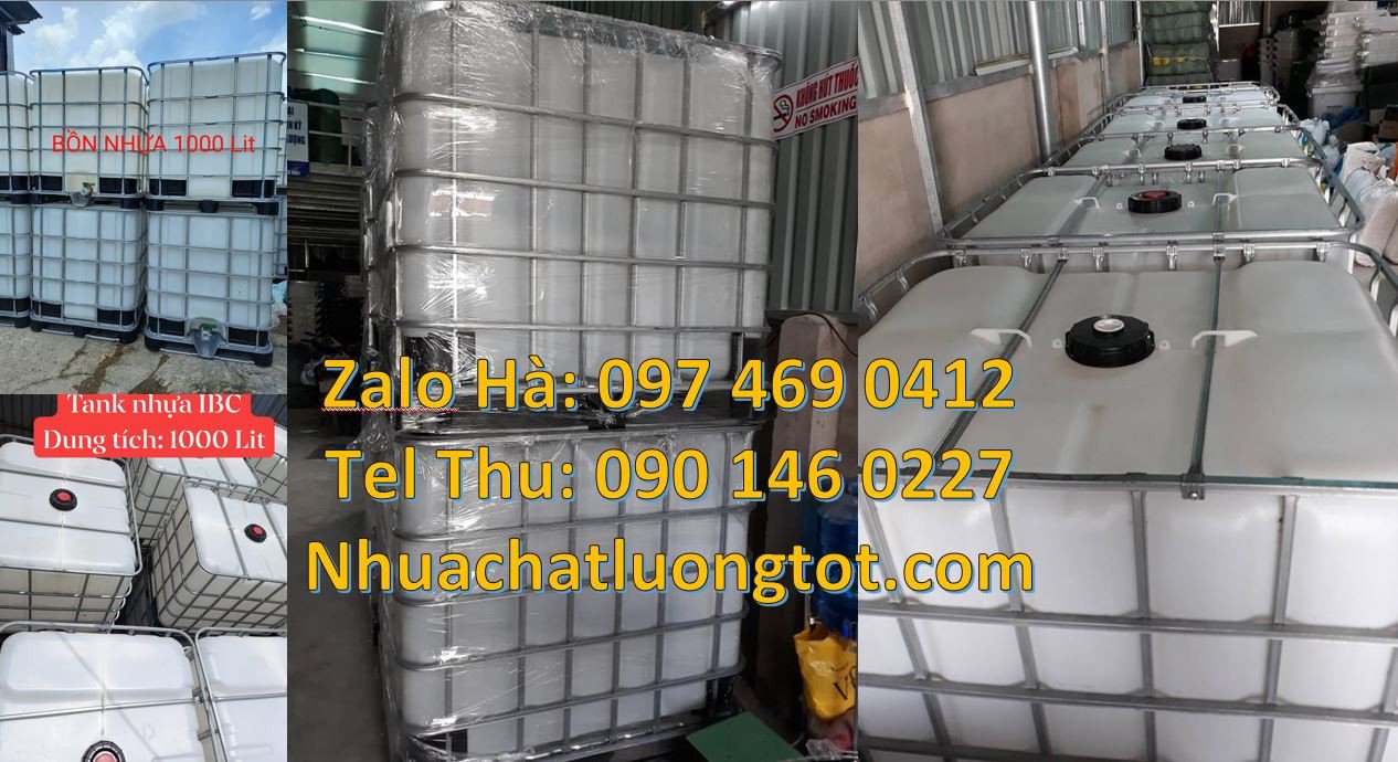 Bán rank nhựa lớn vuông 1000l,thùng ibc cỡ lớn có khung thép đựng hóa