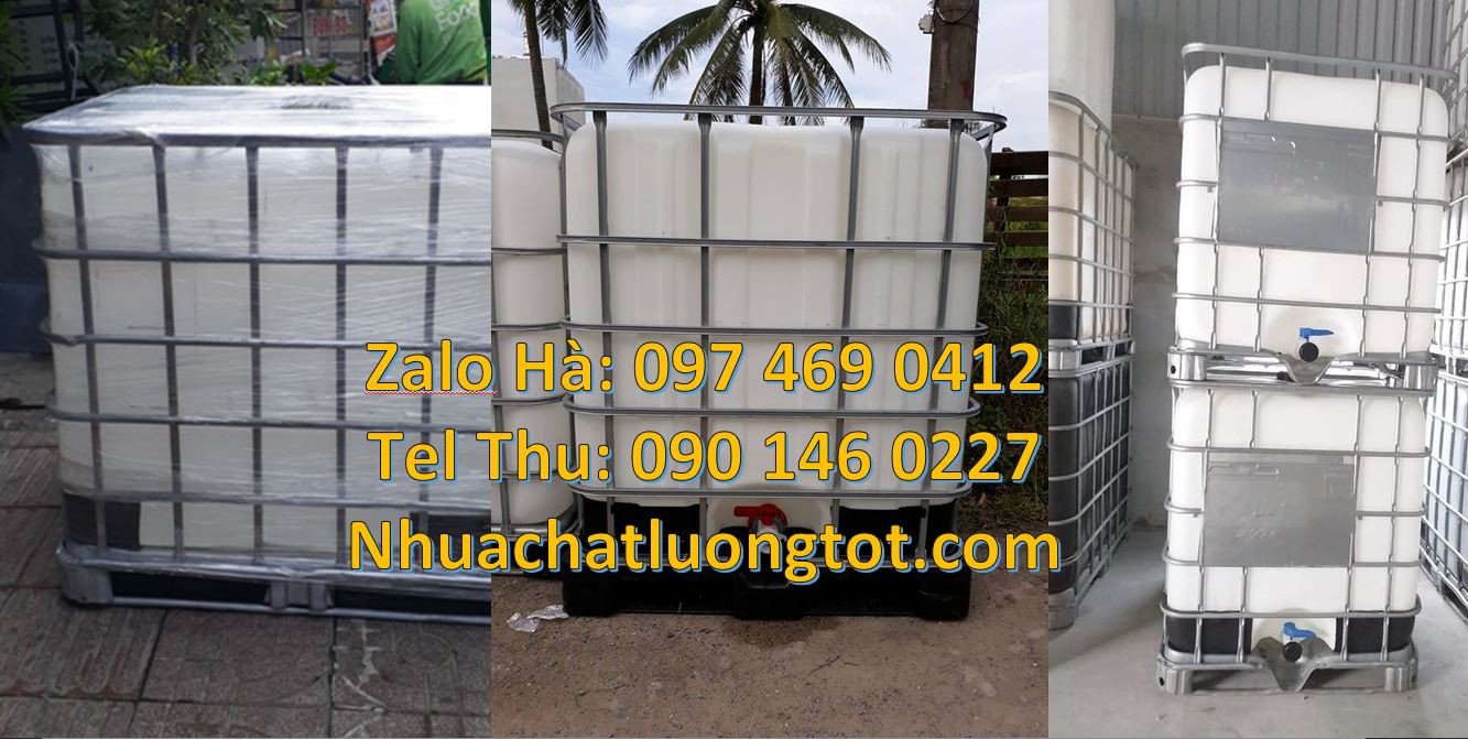 Bán rank nhựa lớn vuông 1000l,thùng ibc cỡ lớn có khung thép đựng hóa