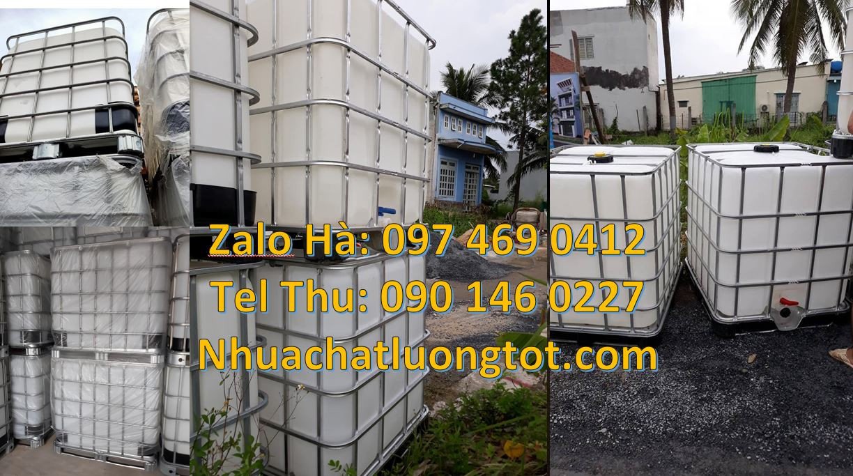 Bán rank nhựa lớn vuông 1000l,thùng ibc cỡ lớn có khung thép đựng hóa