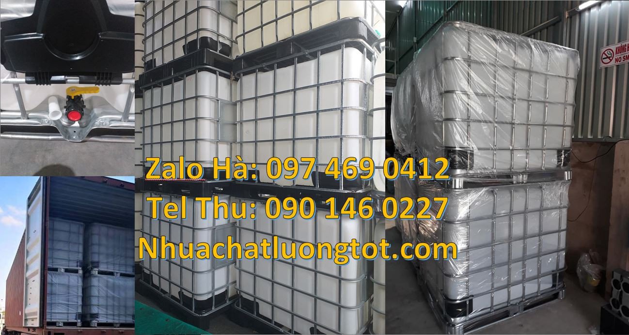 Bán rank nhựa lớn vuông 1000l,thùng ibc cỡ lớn có khung thép đựng hóa