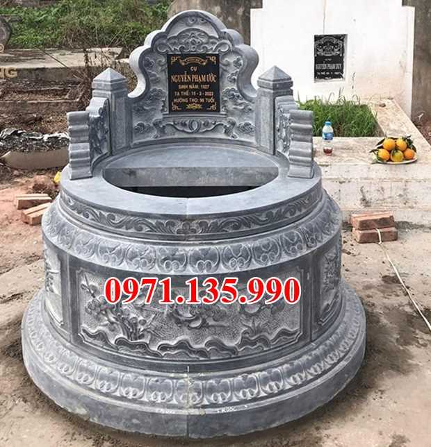 37 mẫu mộ đá tròn tự nhiên nguyên khối đẹp bán tại Lâm đồng bằng đá