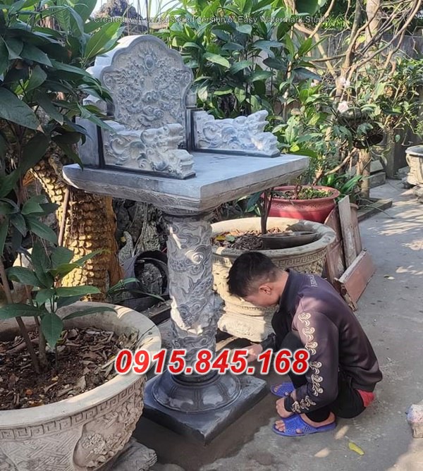 Mẫu 614 miếu thờ sơn thần đá đẹp bán kiên giang cây hương