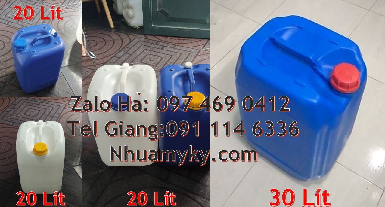 bán can nhựa cỡ lớn 20l đựng hóa chất,can nhựa 30l màu xanh giá rẻ hcm