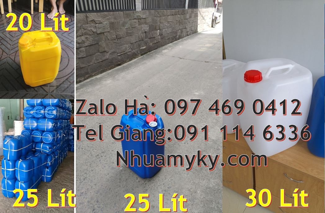 bán can nhựa cỡ lớn 20l đựng hóa chất,can nhựa 30l màu xanh giá rẻ hcm