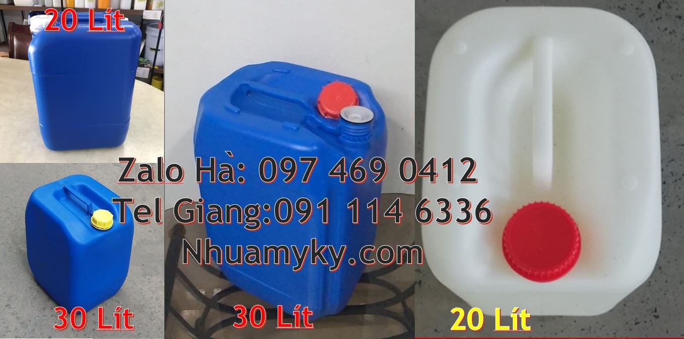 bán can nhựa cỡ lớn 20l đựng hóa chất,can nhựa 30l màu xanh giá rẻ hcm