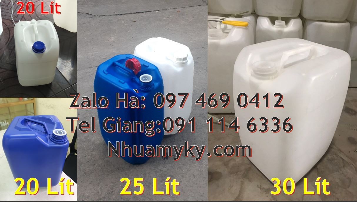 bán can nhựa cỡ lớn 20l đựng hóa chất,can nhựa 30l màu xanh giá rẻ hcm