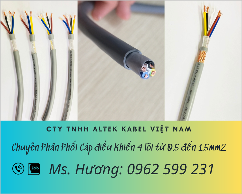 Cáp 4 lõi, Cáp điều khiển, Cáp tín hiệu Altek kabel