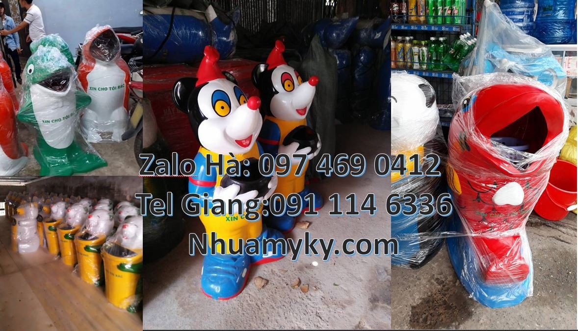 Bán thùng rác hình con thú ngộ nghĩnh,thùng rác hình con cá heo giá rẻ