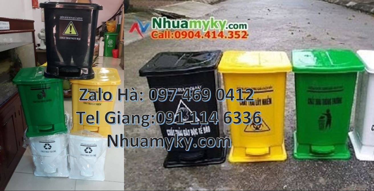Bán thùng rác y tế cỡ nhỏ 15l nắp đậy,thùng rác 20l màu xanh có nắpkín