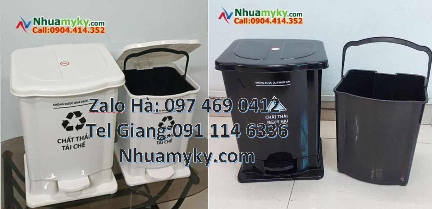 Bán thùng rác y tế cỡ nhỏ 15l nắp đậy,thùng rác 20l màu xanh có nắpkín