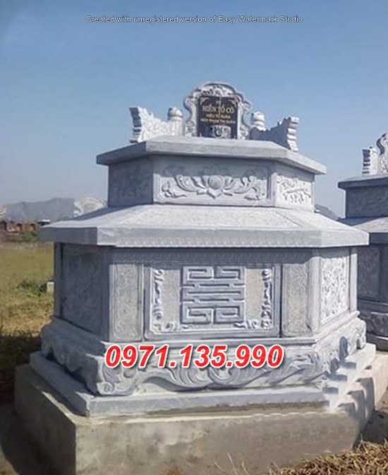 36 mẫu mộ lục giác bằng đá tự nhiên nguyên khối bán vĩnh long mộ đá