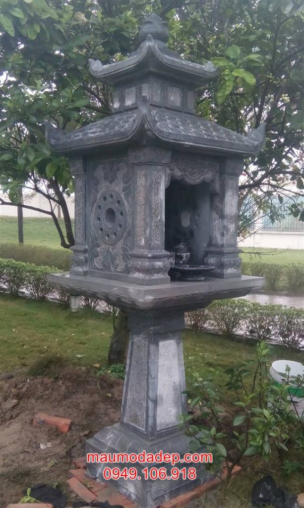 Mẫu cây hương đá thờ thiên một mái.