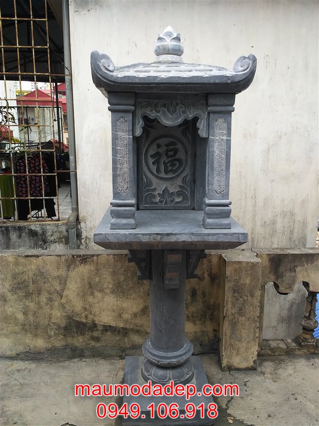 Mẫu cây hương đá thờ thiên một mái.