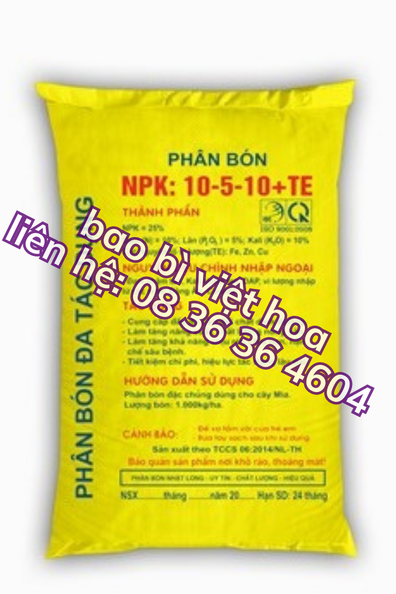 BAO BÌ PHÂN BÓN CHẤT LƯỢNG - THIẾT KẾ MIỄN PHÍ -GIAO HÀNG NHANH