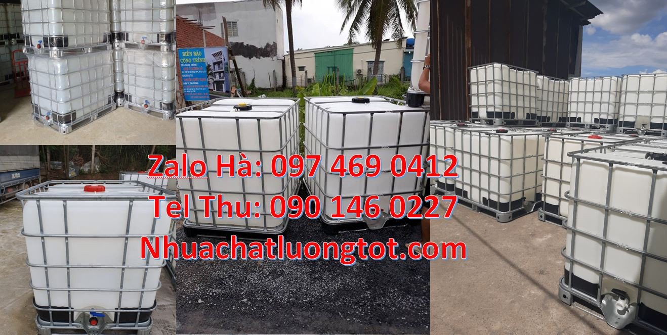 Bái sỉ lẻ thùng nhựa vuông dung tích 1000l,thùng nhựa có khung thép rẻ