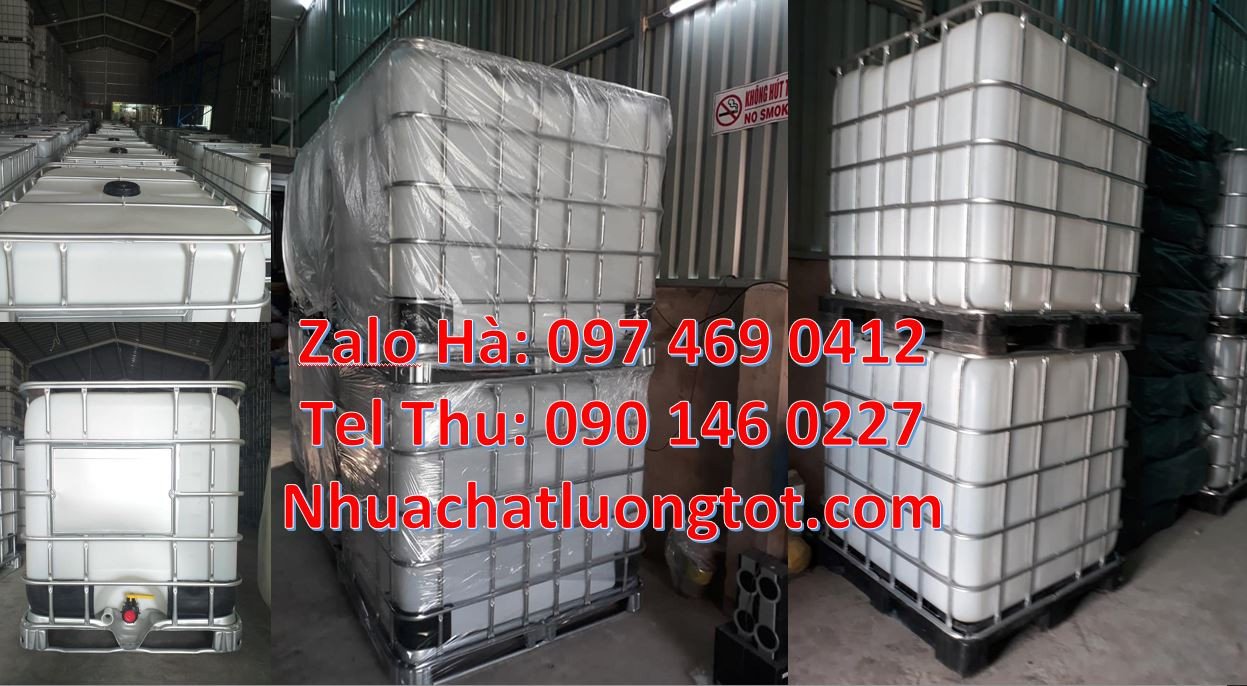 Bái sỉ lẻ thùng nhựa vuông dung tích 1000l,thùng nhựa có khung thép rẻ