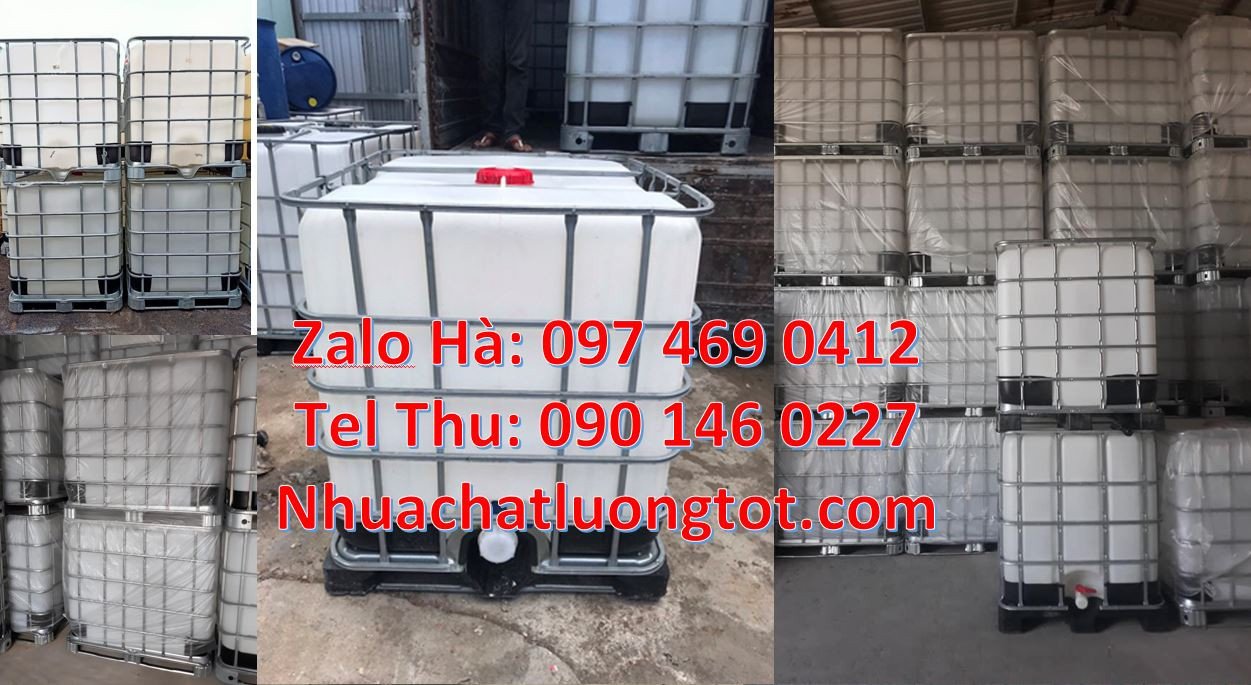 Bái sỉ lẻ thùng nhựa vuông dung tích 1000l,thùng nhựa có khung thép rẻ