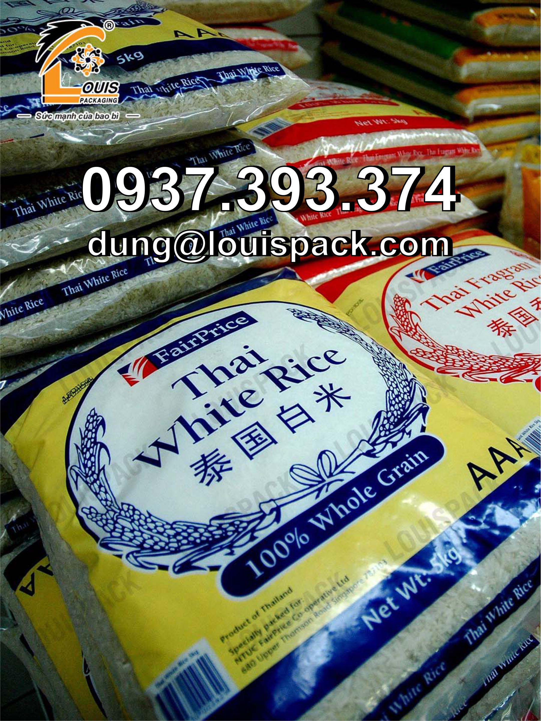 Bao bì màng ghép đựng gạo từ 1kg đến 5kg