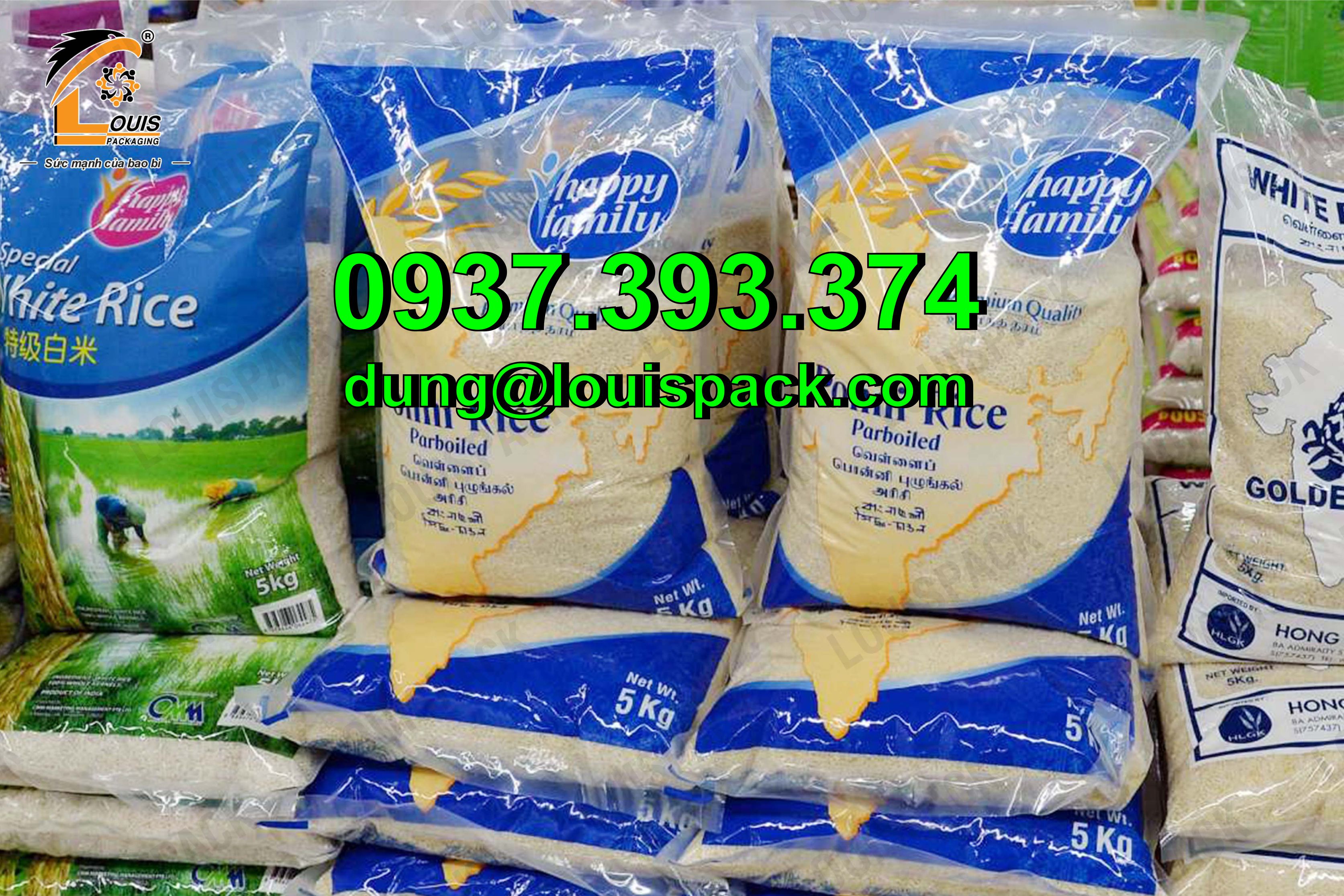 Bao bì màng ghép đựng gạo từ 1kg đến 5kg
