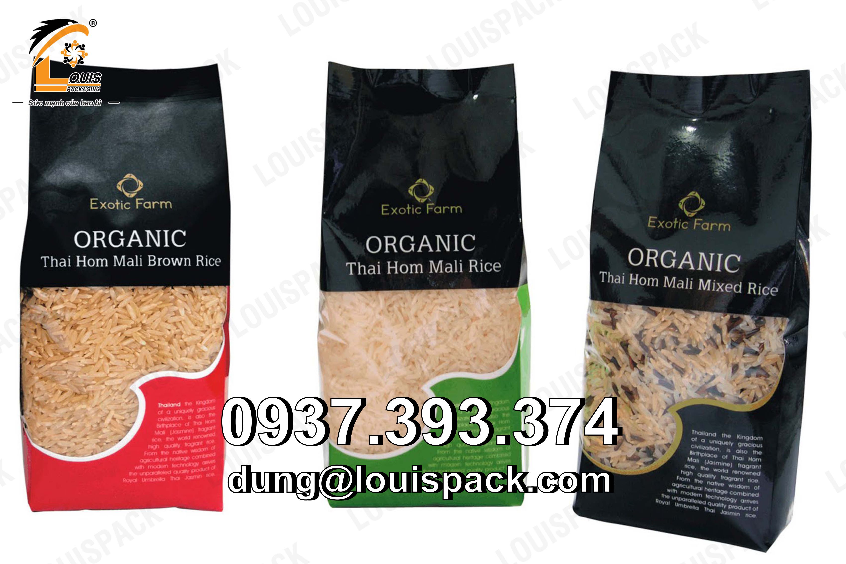 Bao bì màng ghép đựng gạo từ 1kg đến 5kg