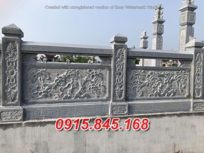 51 Lan can tường bao bằng đá khối đẹp bán Hưng Yên