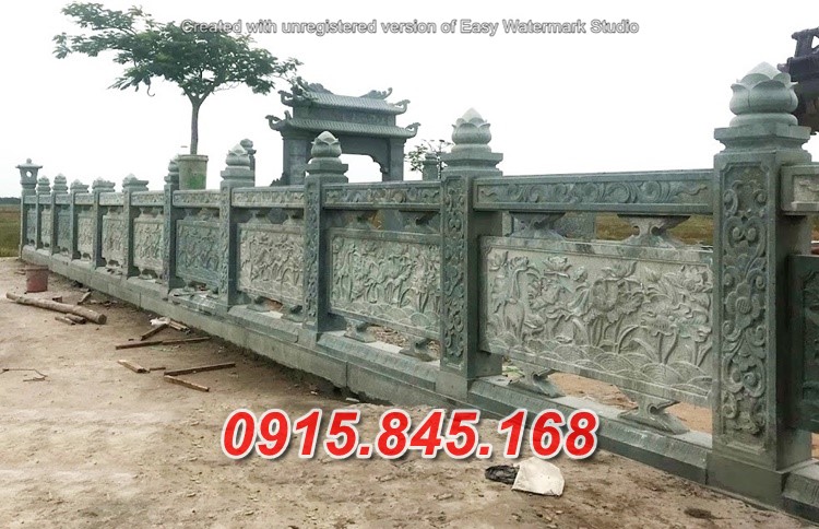 51 Lan can tường bao bằng đá khối đẹp bán Hưng Yên