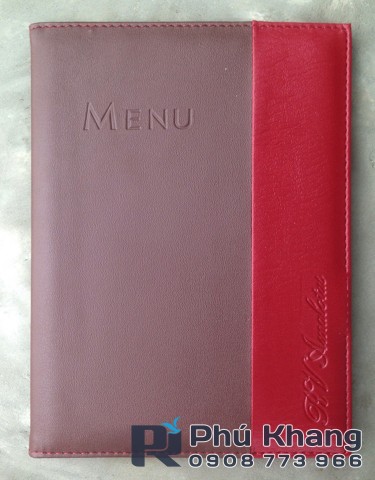 Cuốn menu da simili, bìa menu hãng bia quà tặng