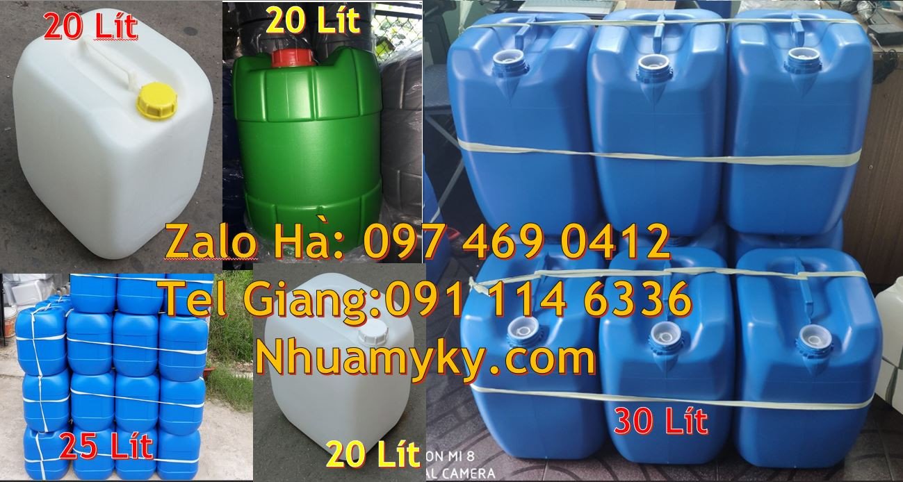 Bán can nhựa lớn đựng hóa chất,can nhựa 20l đựng xả vải,can nhựa giá