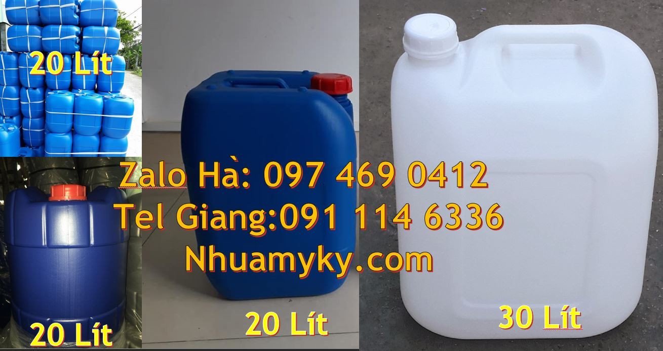 Bán can nhựa lớn đựng hóa chất,can nhựa 20l đựng xả vải,can nhựa giá