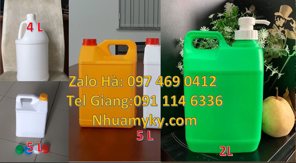 Bán can nhựa 2l đựng hóa chất,can nhựa 5l đựng thực phẩm giá rẻ hcm