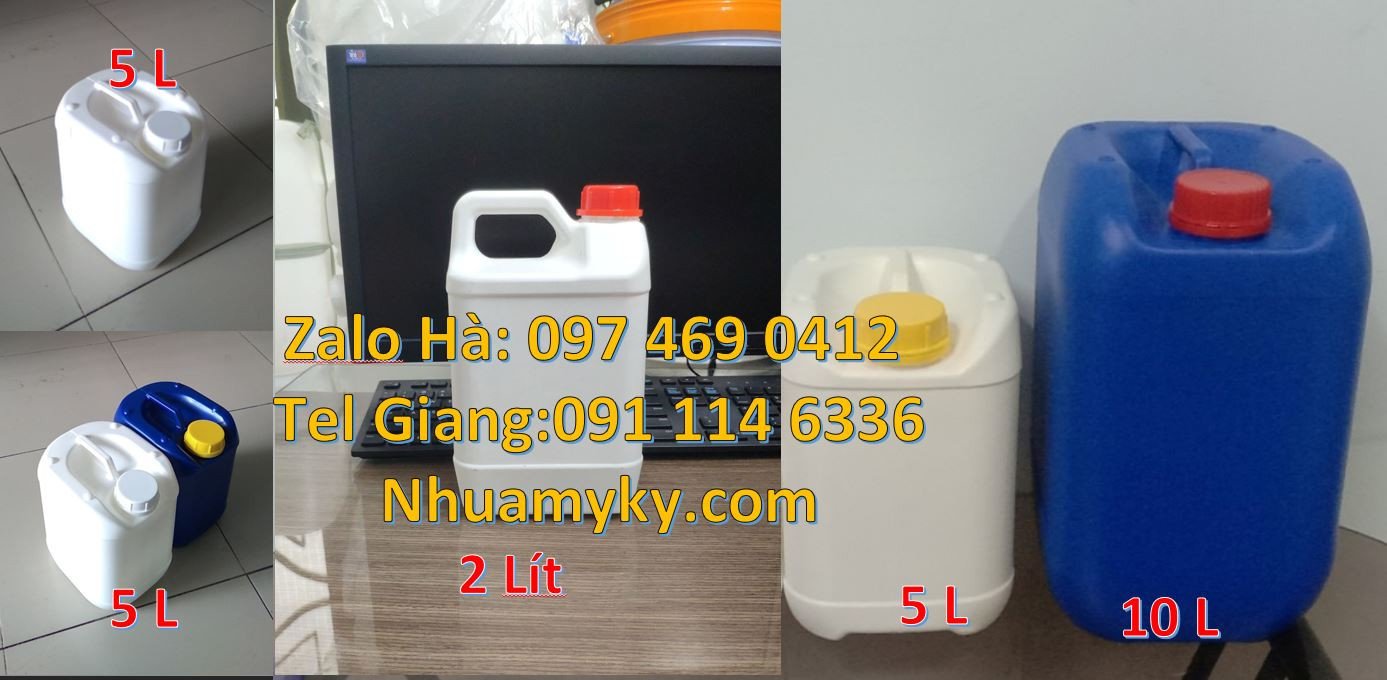 Bán can nhựa 2l đựng hóa chất,can nhựa 5l đựng thực phẩm giá rẻ hcm