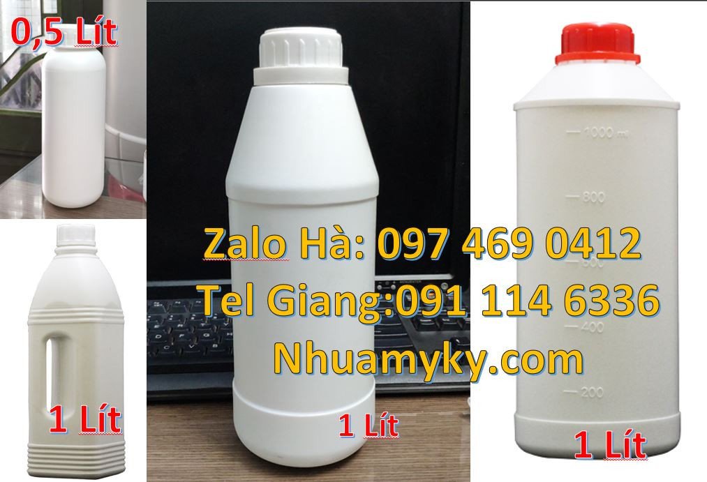 bán chai nhựa lớn 1l màu trắng,chai nhựa 1l đựng thực phẩm chất lượng