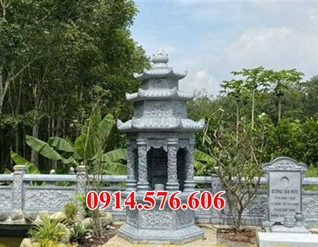 19 mẫu tháp mộ đá khối tự nhiên đẹp bán tại Thái Bình