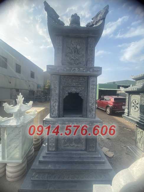 08 Tháp mộ sư bằng đá lăng mộ đẹp bán Hoà Bình