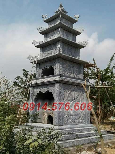 08 Tháp mộ sư bằng đá lăng mộ đẹp bán Hoà Bình