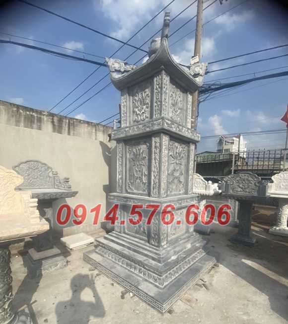 08 Tháp mộ sư bằng đá lăng mộ đẹp bán Hoà Bình