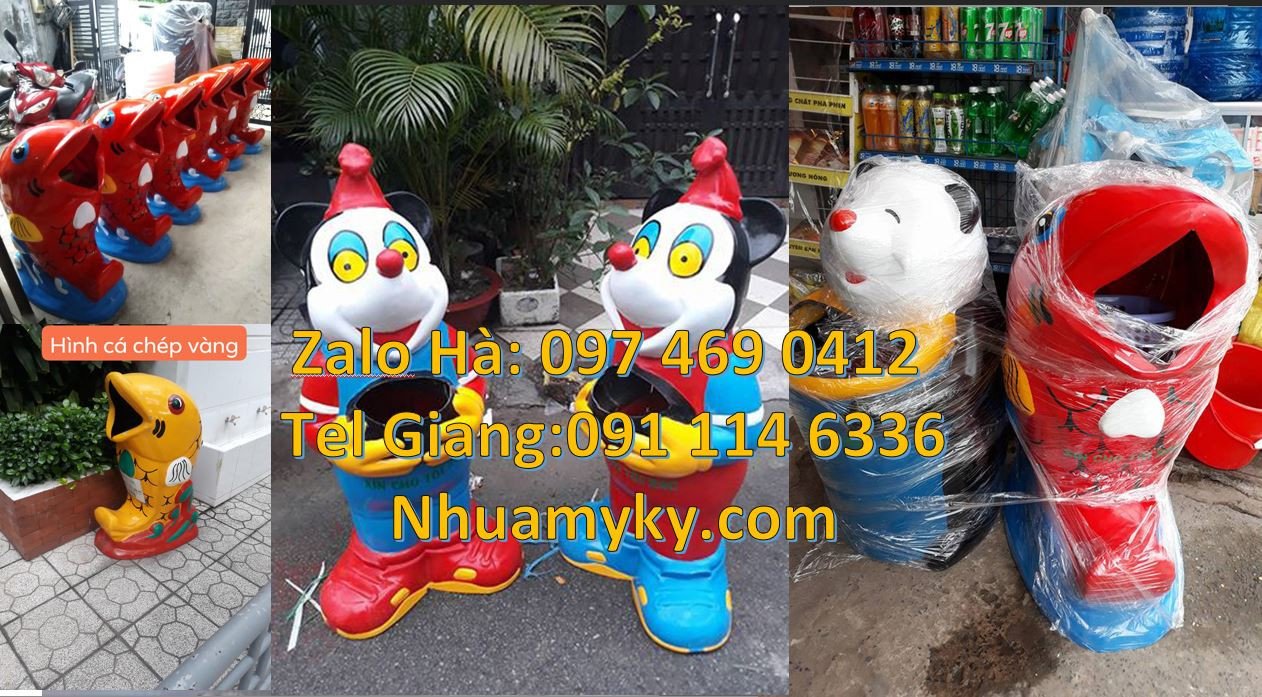 Bán thùng rác hình con thú giá rẻ,thùng rác hình con cá heo chất lượng