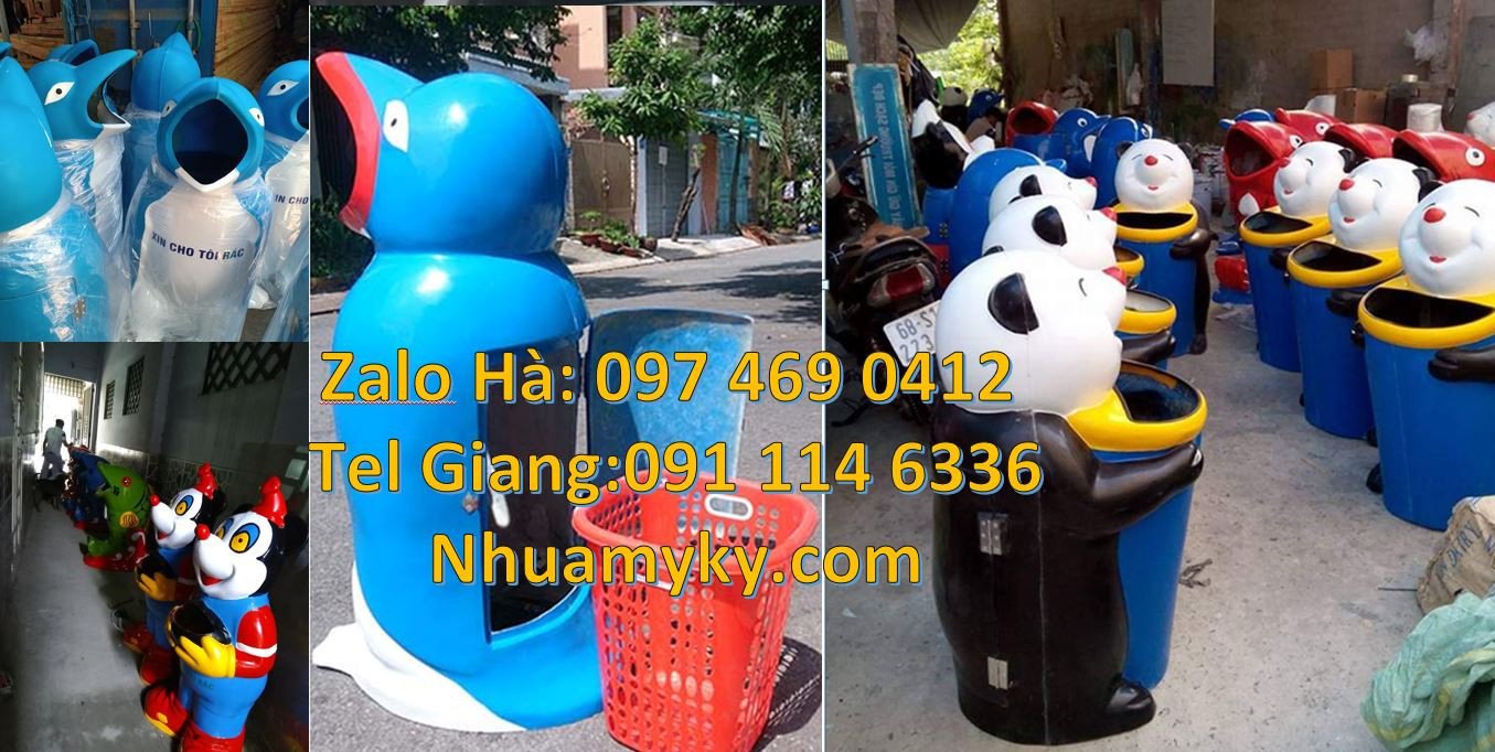 Bán thùng rác hình con thú giá rẻ,thùng rác hình con cá heo chất lượng