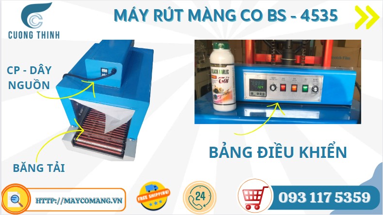 Máy co màng tự động BS4535 co màng POF PVC