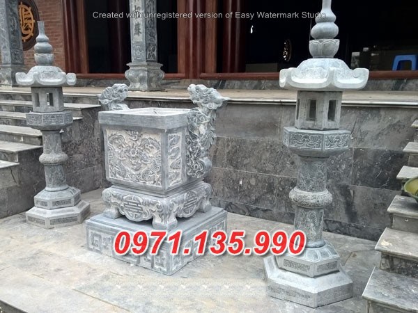 32- Mẫu lư hương đá đẹp bán tại hà nội đỉnh hương nhà thờ bằng đá