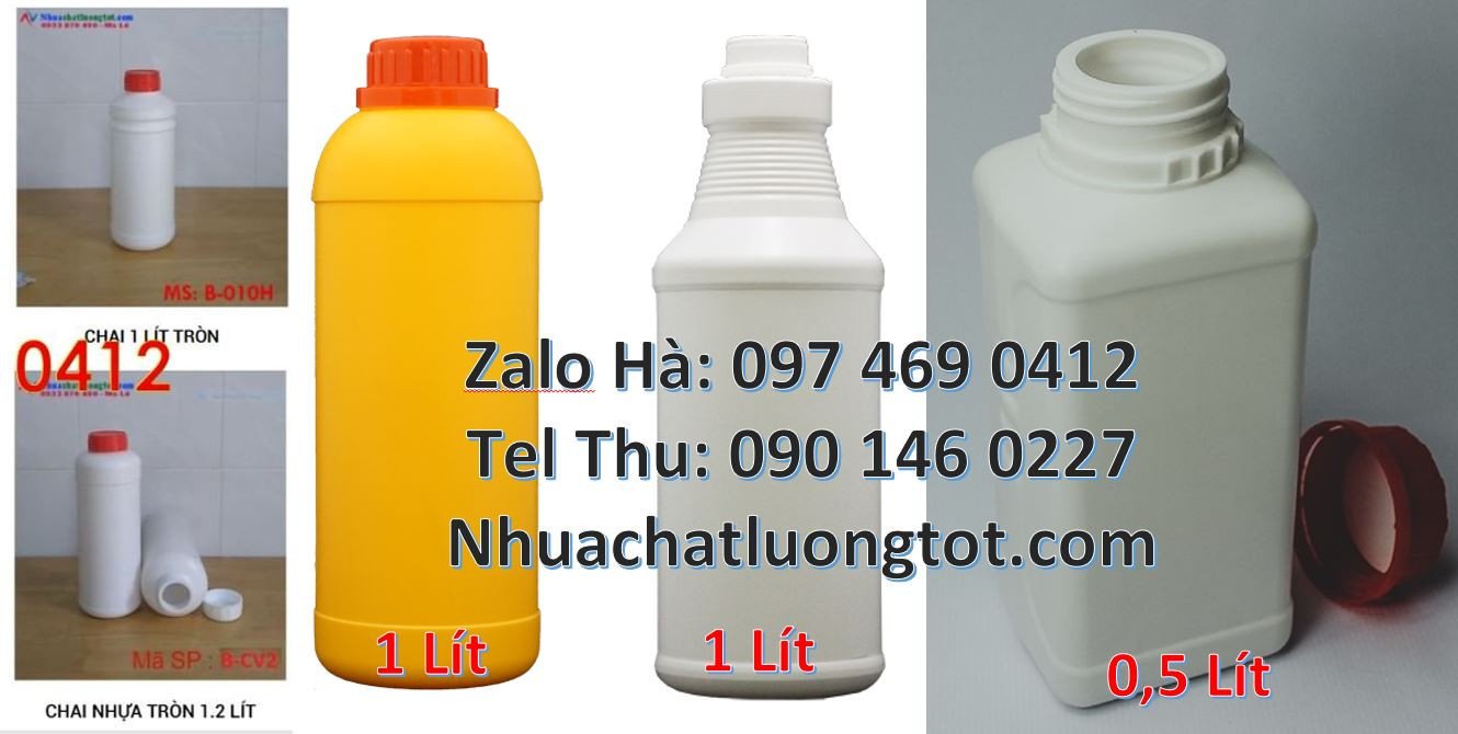 Bán ch ai nhựa lớn 1l đựng dầu ăn,chai nhựa đựng hóa chất công nghiệp