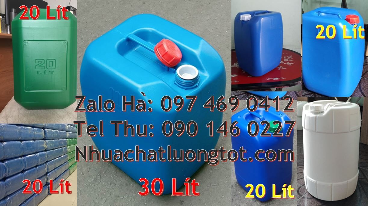 Bán can nhựa lớn 20l màu xanh, can nhựa 30l đựng thực phẩm giá rẻ hcm